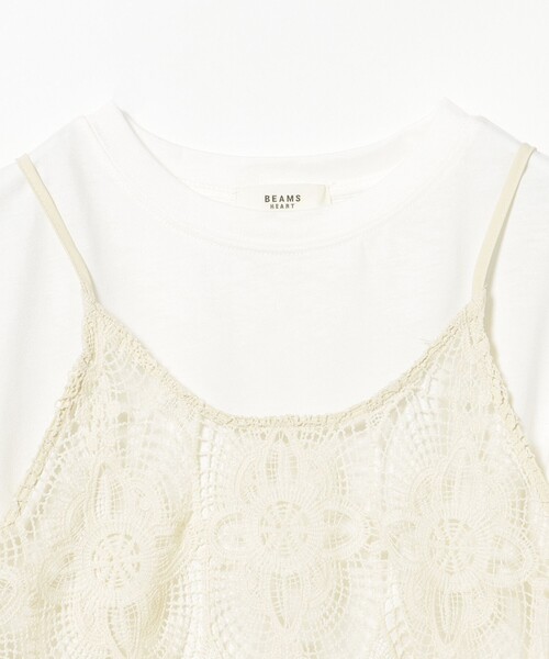 BEAMS HEART（ビームス ハート） tシャツ 半袖 レースキャミソール