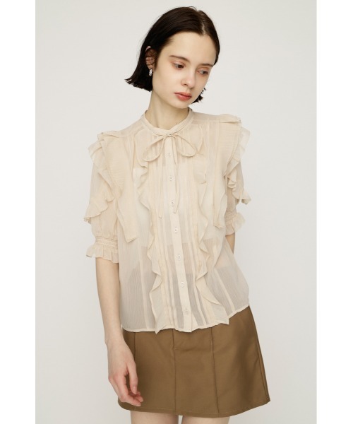 ブラウス シャツ FRONT FRILL BL フロントフリルブラウス 春服 夏服 レディースの画像