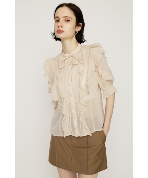 ブラウス シャツ FRONT FRILL BL フロントフリルブラウス 春服 夏服 レディースの画像