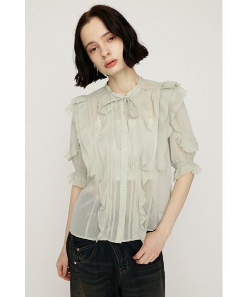 ブラウス シャツ FRONT FRILL BL フロントフリルブラウス 春服 夏服 レディースの画像