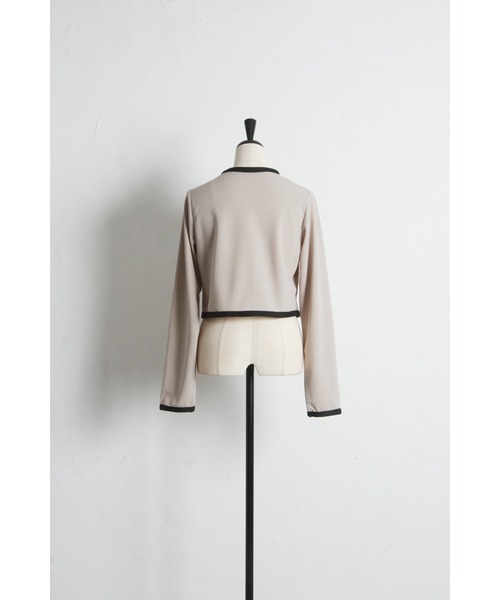 「tocco closet」 ノーカラージャケット M チャコール レディース_画像6