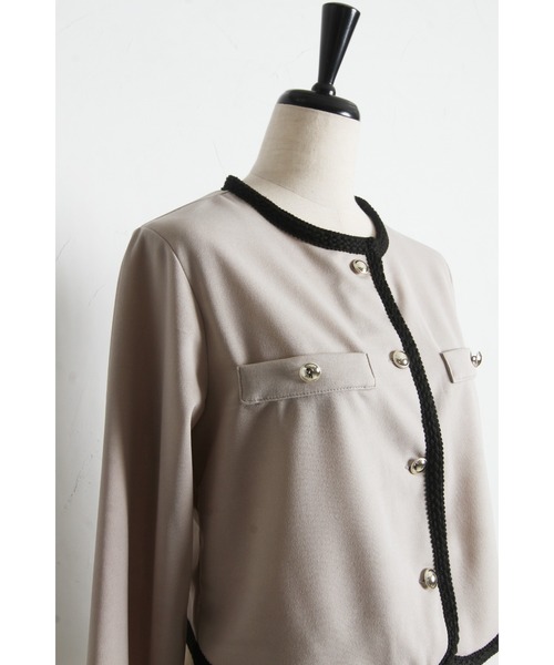 「tocco closet」 ノーカラージャケット M チャコール レディース_画像8