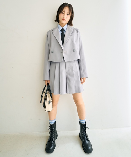 「LOVETOXIC」 「KIDS」ショートパンツ - ライトグレー キッズ_画像2