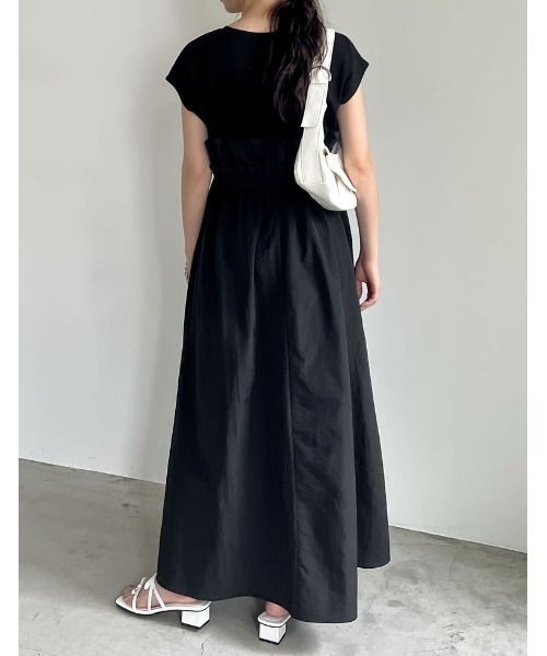 「Re:EDIT」 ドッキングワンピース LARGE ブラック×ブラック レディース_画像7