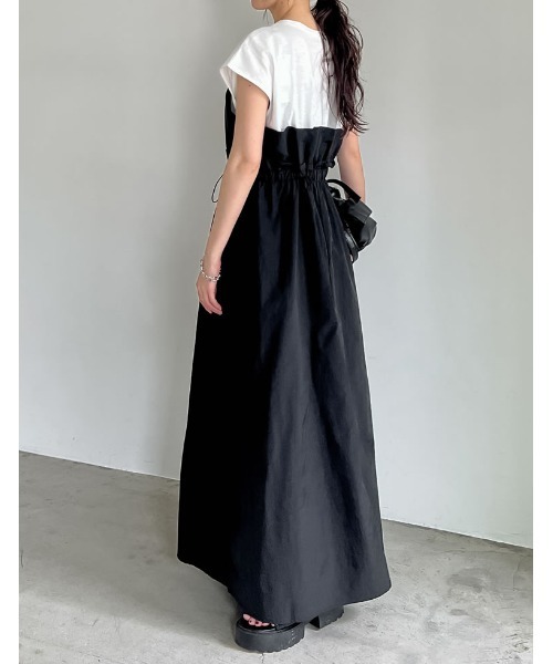 「Re:EDIT」 ドッキングワンピース LARGE ブラック×ブラック レディース_画像9