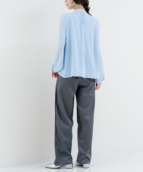「ANNA LUNA」 長袖ブラウス MEDIUM サックスブルー レディース_画像6