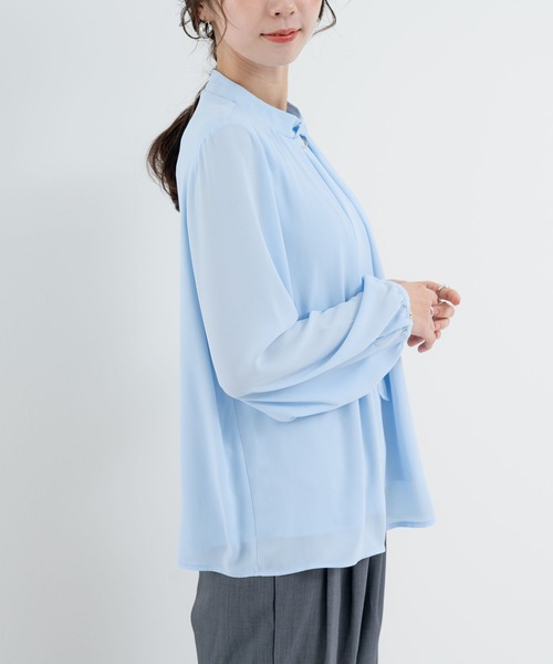「ANNA LUNA」 長袖ブラウス MEDIUM サックスブルー レディース_画像9