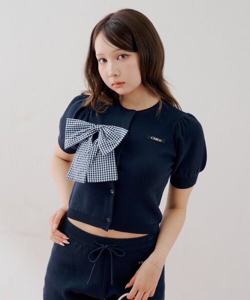 Chico（チコ） ニット セーター 「セットアップ対応」パフスリーブ