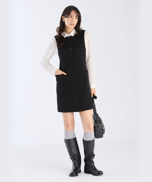 To b. by agnes 「To b.」 ノースリーブワンピース 36 ブラック