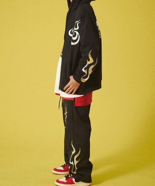ガルフィー ジップパーカー GALFY（ガルフィー） ジップアップパーカー X-LARGE ブラック メンズ