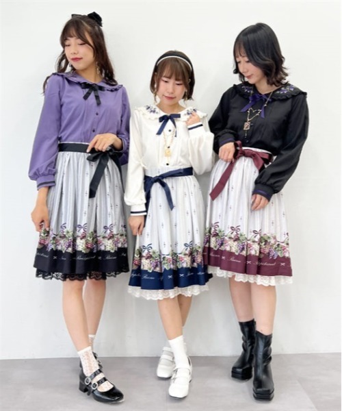 「axes femme POETIQUE」 フレアスカート MEDIUM ネイビー レディース_画像4