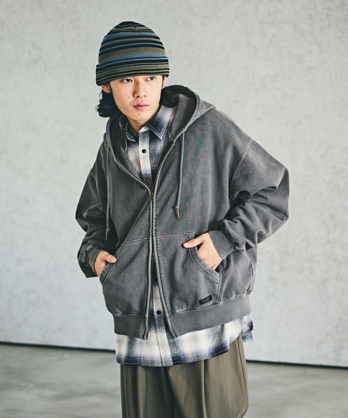 BAYFLOW（ベイフロー） ジップアップパーカー LARGE チャコールグレー
