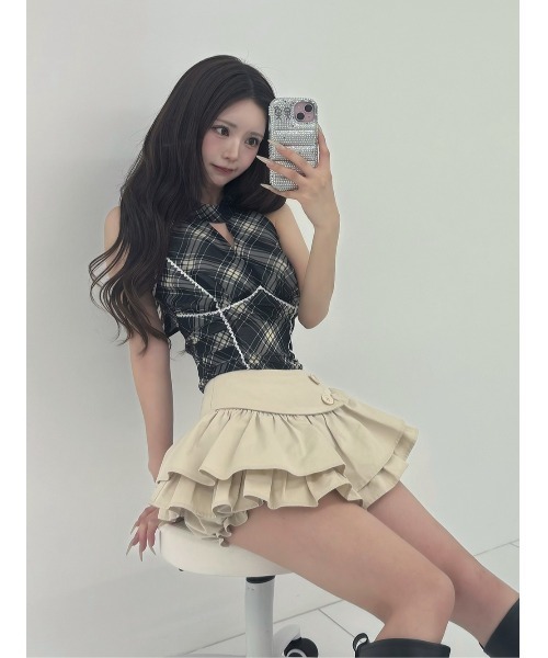Darich（ダーリッチ） バイアスチェックレースアメスリトップス