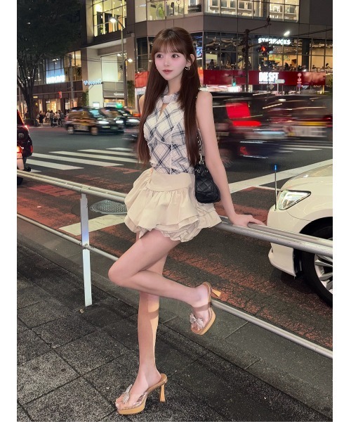 Darich（ダーリッチ） バイアスチェックレースアメスリトップス