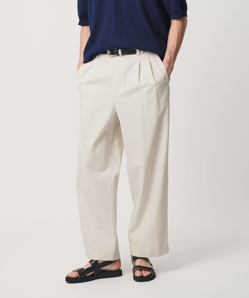 july nine チノパン　アッシュホワイト　Mサイズ BEAUTY＆YOUTH UNITED ARROWS ワイドパンツ チノパン クール 2プリーツ