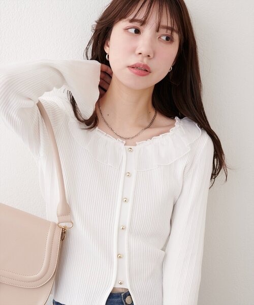 「natural couture」 ニットカーディガン FREE ピンク レディース_画像5