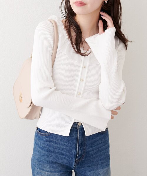 「natural couture」 ニットカーディガン FREE ピンク レディース_画像6