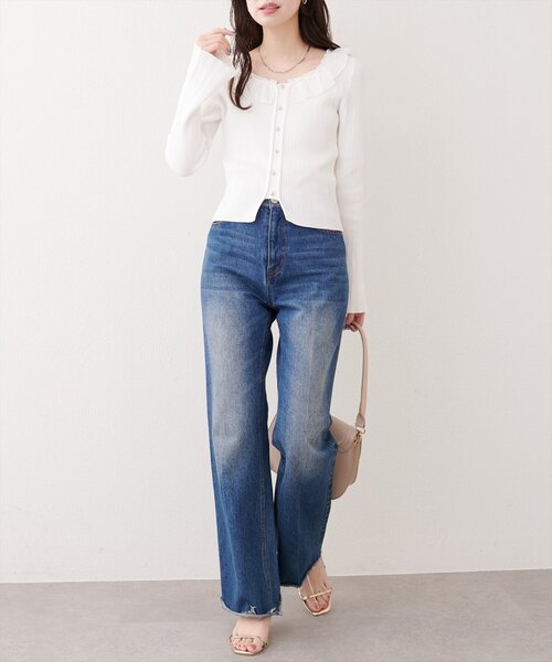 「natural couture」 ニットカーディガン FREE ピンク レディース_画像8