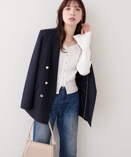 「natural couture」 ニットカーディガン FREE ピンク レディース_画像9