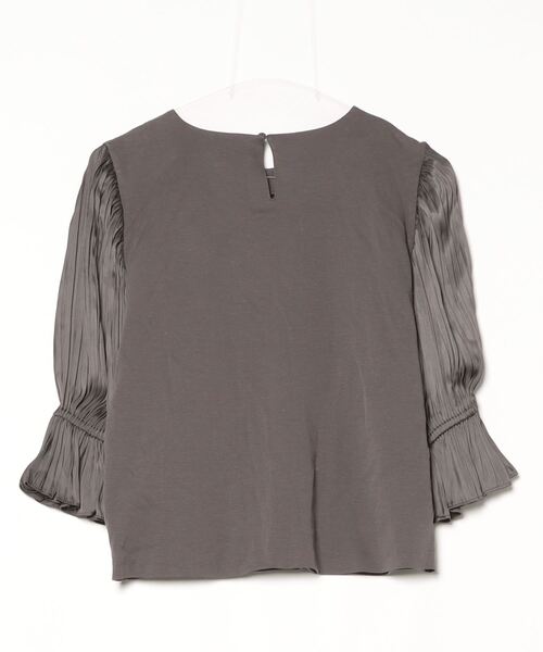 「NATURAL BEAUTY BASIC」 半袖ブラウス MEDIUM グレー レディース_画像2