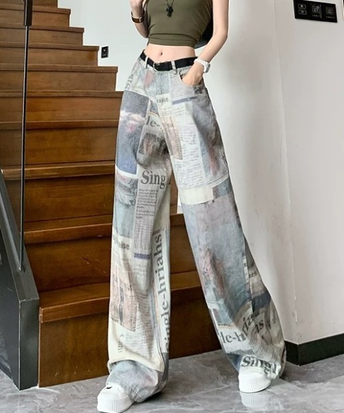 「SHEENA」 デニムパンツ L ブルー レディース_画像2