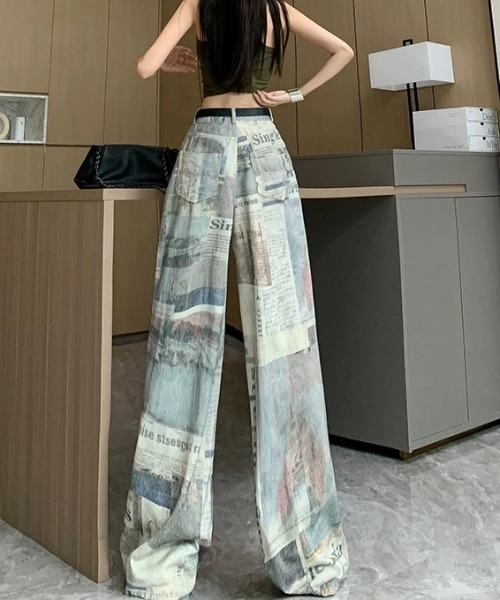 「SHEENA」 デニムパンツ L ブルー レディース_画像3