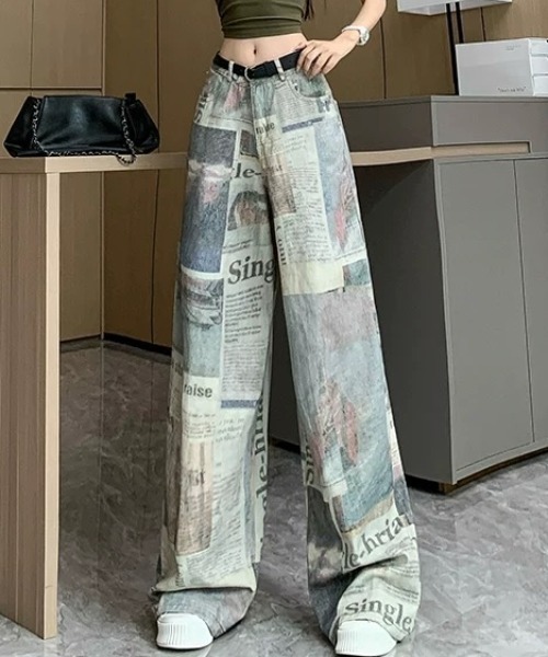 「SHEENA」 デニムパンツ L ブルー レディース_画像4