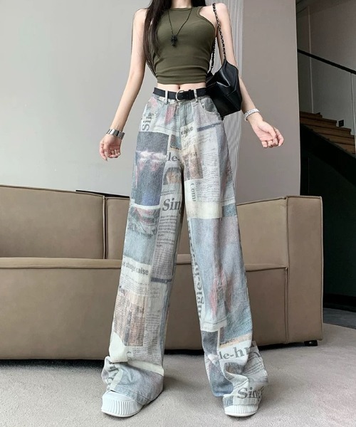 「SHEENA」 デニムパンツ L ブルー レディース_画像5