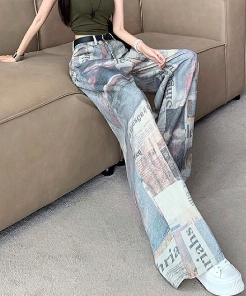 「SHEENA」 デニムパンツ L ブルー レディース_画像9