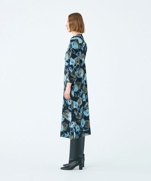 美品✨ Ballsey ボールジィ 総柄フレアロングワンピース 36 Ballsey（ボールジィ） 長袖ワンピース 36 ブルー系その他 レディース