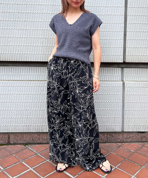 「BABYLONE」 イージーパンツ 36inch ブラック レディース_画像8