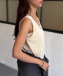 タンクトップ ノースリーブ ベロア×ジャージー...の詳細画像4