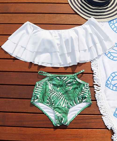 Lace Ladies（レースレディース） 水着 オフショルダーフリルトップス
