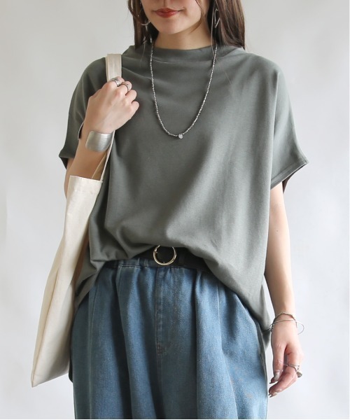 tシャツ ジョーゼット浅Ｖネックドルマン レディース and it_ tシャツ BeコルテVネックドルマンカットソー(半袖