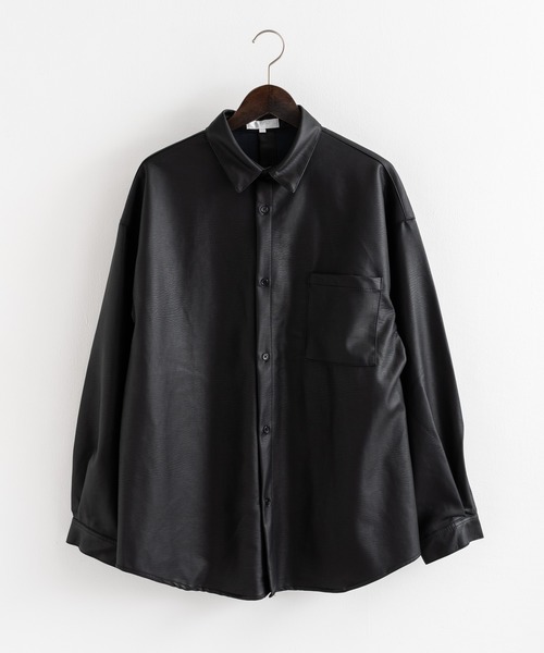 Ressaca（レサーカ） シャツ フェイクレザー オーバーサイズ シャツ