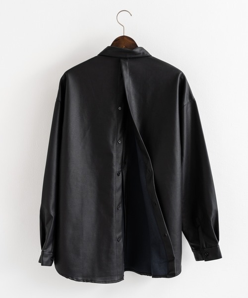 Ressaca（レサーカ） シャツ フェイクレザー オーバーサイズ シャツ