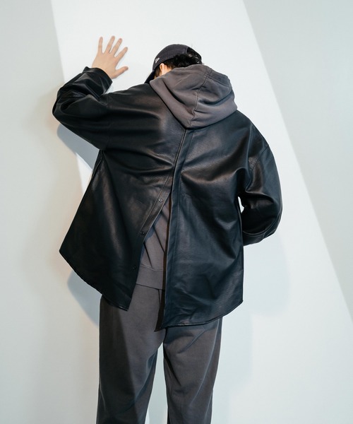 Ressaca（レサーカ） シャツ フェイクレザー オーバーサイズ シャツ