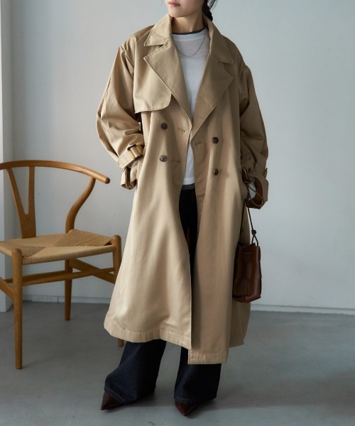 TRIANGLE PALETTE トレンチコート コート ボリュームスリーブトレンチ