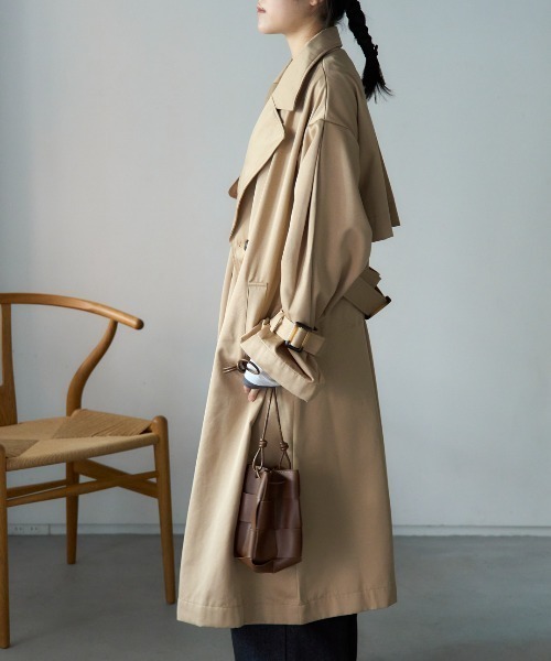 TRIANGLE PALETTE トレンチコート コート ボリュームスリーブトレンチ