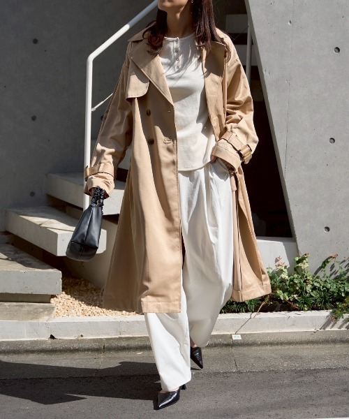 TRIANGLE PALETTE トレンチコート コート ボリュームスリーブトレンチ