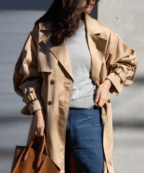 TRIANGLE PALETTE トレンチコート コート ボリュームスリーブトレンチ