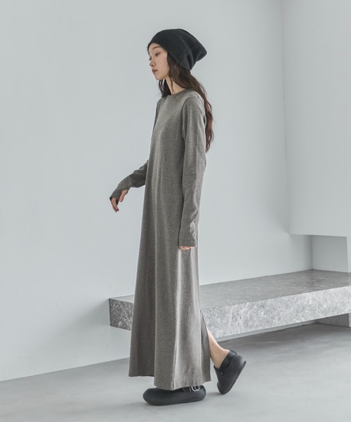 Factelier ティアード ロングワンピース カットソー フリーサイズ シアードビー フロンタブルティアードワンピース
