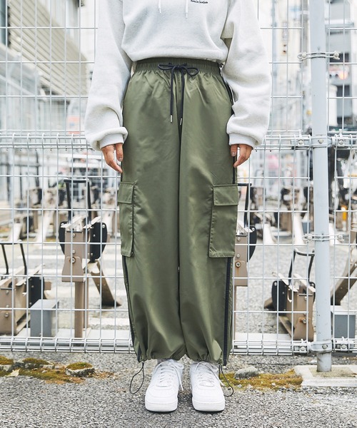 カーゴパンツ テックエステルサイドラインカーゴパンツ メンズ