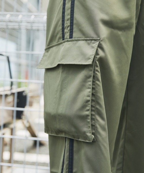 カーゴパンツ テックエステルサイドラインカーゴパンツ メンズ