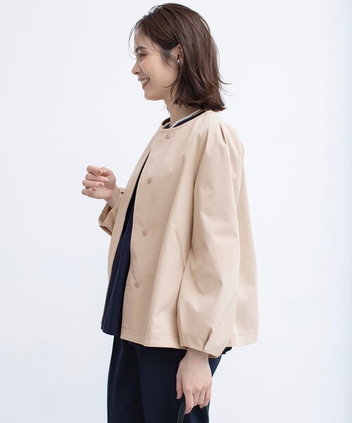 組曲（KUMIKYOKU） ノーカラーコート コート コットンライクツイル