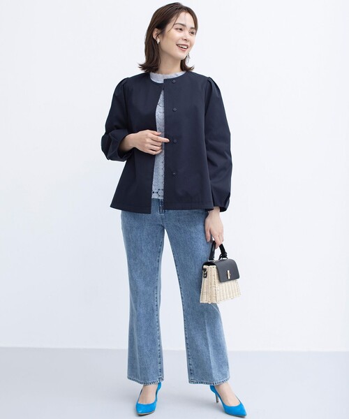 組曲（KUMIKYOKU） ノーカラーコート コート コットンライクツイル