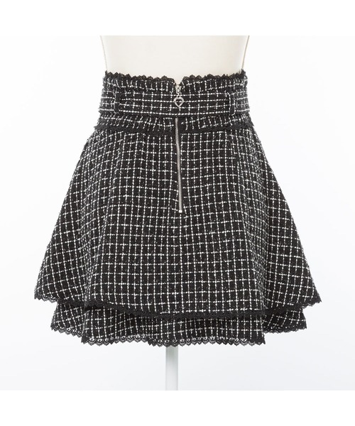 JOIEVE ツイードスカート DearMyLove スカート キラキラビジューバックルツイードスカート