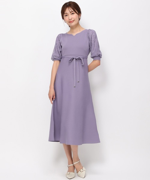 MISCH MASCH ワンピース 2024春夏新作レース袖Aラインワンピース
