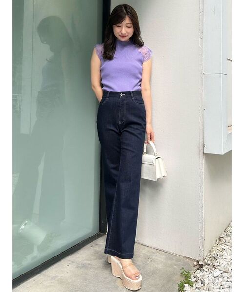 ニット セーター 前後２WAYレースドッキングニット レディース STRAWBERRY-FIELDS｜前後2WAYレースドッキングニット | Rakuten