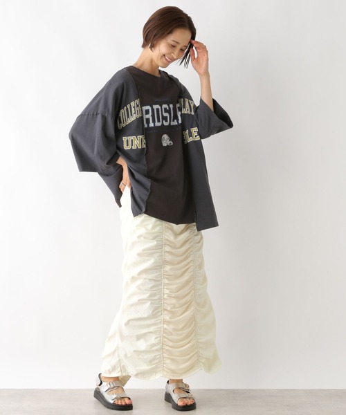 【LEPSIM】異素材ギャザーパーカー＆Wウエスト異素材スカートセット LEPSIM｜異素材ギャザーパーカー | Rakuten Fashion(楽天